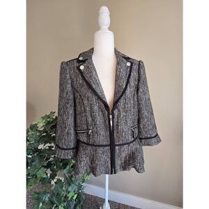 WHBM Blazer Sz 14 Black Gray Tweed